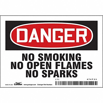 CONDOR 474T33 J6940 Safety Sign 3 1/2 inx5 in Vinyl