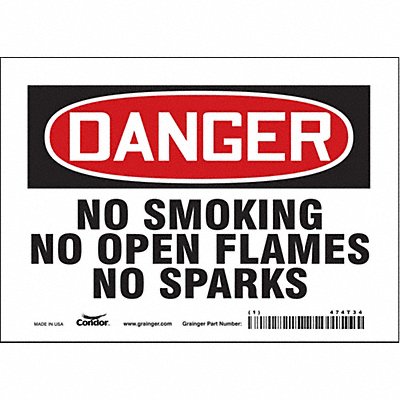 CONDOR 474T34 J6940 Safety Sign 5 inx7 in Vinyl