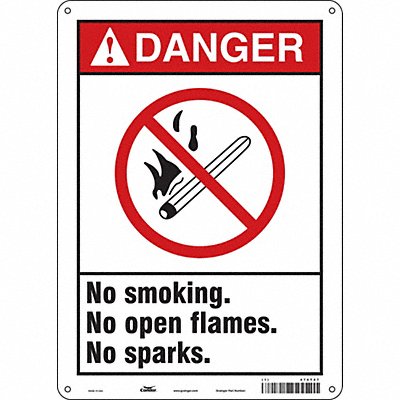 CONDOR 474T57 Safety Sign 14 inx10 in Aluminum