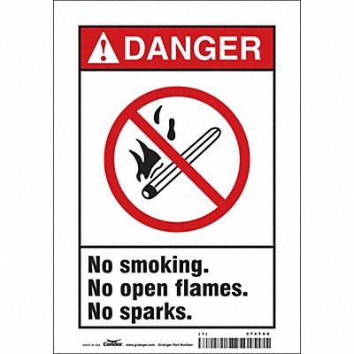 CONDOR 474T60 Safety Sign 10 in x 7 in Vinyl