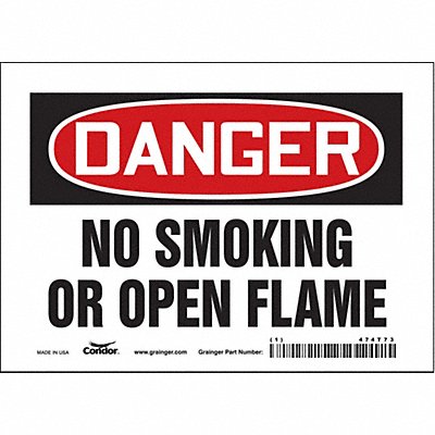 CONDOR 474T73 Safety Sign 5 inx7 in Vinyl