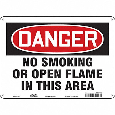 CONDOR 474T77 Safety Sign 10 in x 14 in Aluminum