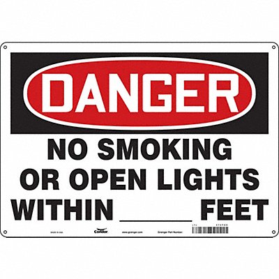 CONDOR 474T90 Safety Sign 14 in x 20 in Aluminum