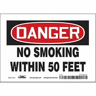 CONDOR 474U03 Safety Sign 5 inx7 in Vinyl