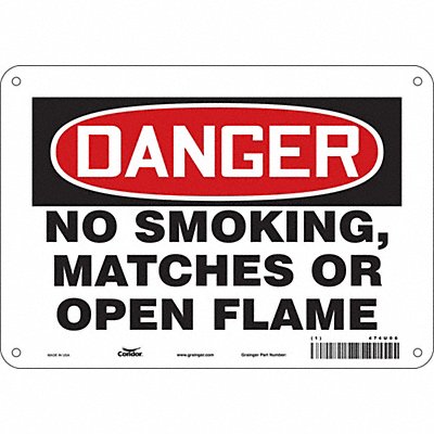 CONDOR 474U06 Safety Sign 7 in x 10 in Aluminum