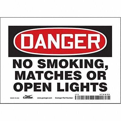 CONDOR 474U28 J6939 Safety Sign 5 in x 7 in Vinyl