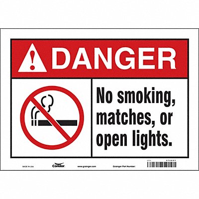 CONDOR 474U41 Safety Sign 10 in x 14 in Vinyl