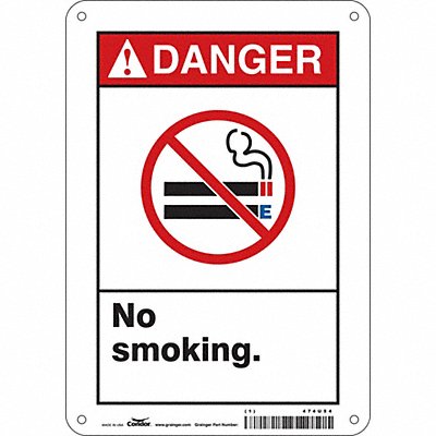 CONDOR 474U54 Safety Sign 10 in x 7 in Polyethylene