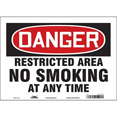 CONDOR 474U72 Safety Sign 10 in x 14 in Vinyl