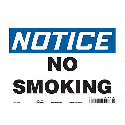 CONDOR 474U83 Safety Sign 7 in x 10 in Vinyl
