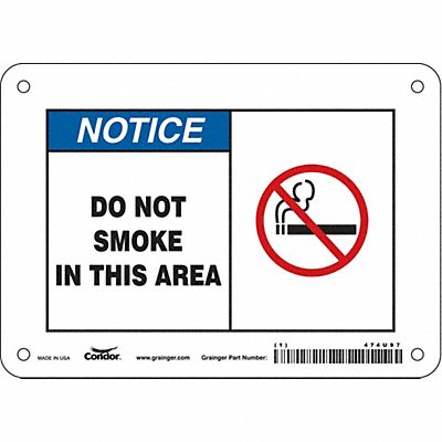 CONDOR 474U97 Safety Sign 5 in x 7 in Polyethylene
