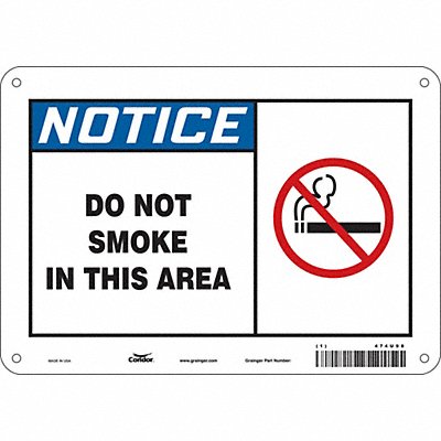 CONDOR 474U98 Safety Sign 7 inx10 in Polyethylene