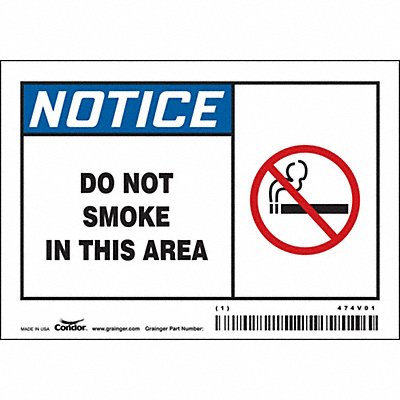 CONDOR 474V01 Safety Sign 3 1/2 inx5 in Vinyl