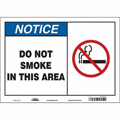 CONDOR 474V04 Safety Sign 10 inx14 in Vinyl