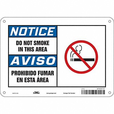 CONDOR 474V11 Safety Sign 7 in x 10 in Aluminum