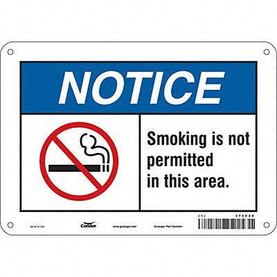 CONDOR 474V20 Safety Sign 7 in x 10 in Polyethylene