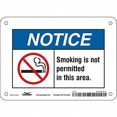 CONDOR 474V23 Safety Sign 5 inx7 in Vinyl