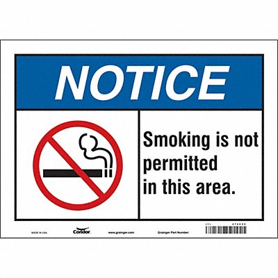 CONDOR 474V25 Safety Sign 10 in x 14 in Vinyl