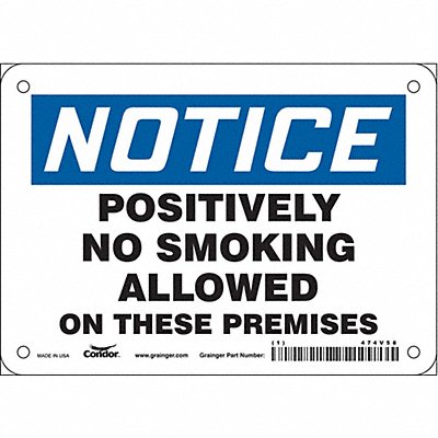 CONDOR 474V58 Safety Sign 5 in x 7 in Vinyl
