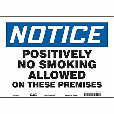 CONDOR 474V60 Safety Sign 10 inx14 in Vinyl