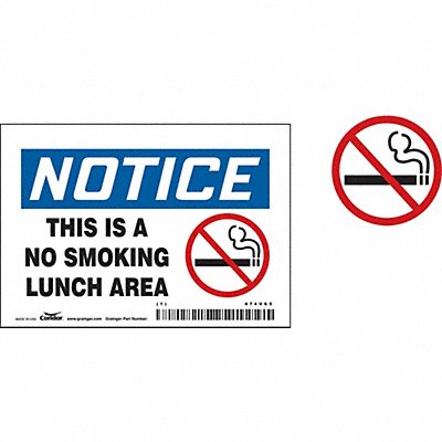 CONDOR 474V65 Safety Sign 3.5in x 5in Vinyl