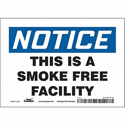 CONDOR 474V73 Safety Sign 5 inx7 in Vinyl