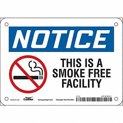 CONDOR 474V81 Safety Sign 5 in x 7 in Vinyl