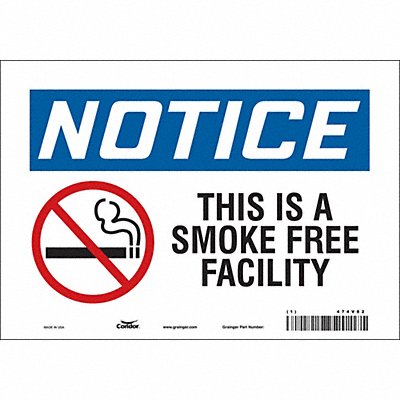 CONDOR 474V82 Safety Sign 7 inx10 in Vinyl