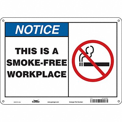 CONDOR 474V85 Safety Sign 10 in x 14 in Aluminum