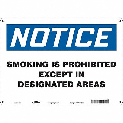 CONDOR 474V93 Safety Sign 10 inx14 in Aluminum