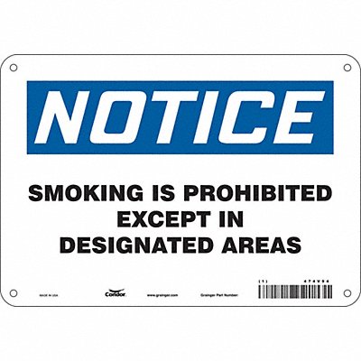 CONDOR 474V94 Safety Sign 7 in x 10 in Polyethylene