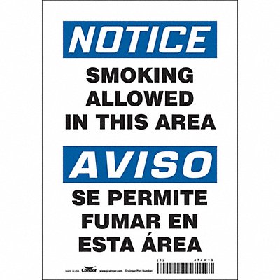 CONDOR 474W13 Safety Sign 10 in x 7 in Vinyl