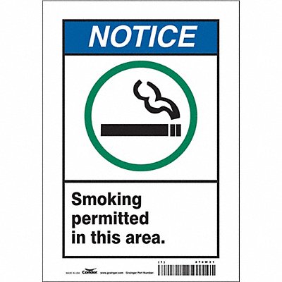 CONDOR 474W31 Safety Sign 10 in x 7 in Vinyl