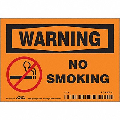 CONDOR 474W58 Safety Sign 3.5in x 5in Vinyl