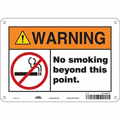 CONDOR 474W81 Safety Sign 7 in x 10 in Polyethylene