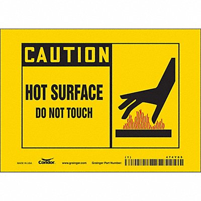 CONDOR 474Y05 Safety Sign 5 inx7 in Vinyl