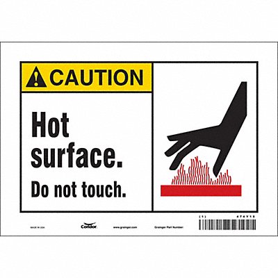 CONDOR 474Y15 Safety Sign 7 inx10 in Vinyl