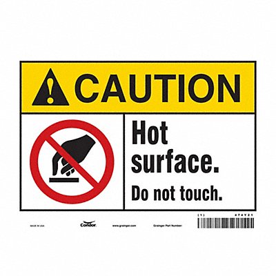 CONDOR 474Y21 Safety Sign 7 inx10 in Vinyl