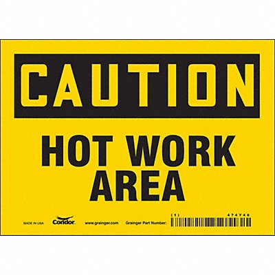 CONDOR 474Y46 Safety Sign 5 inx7 in Vinyl