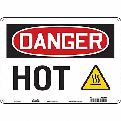 CONDOR 474Y92 Safety Sign 10 in x 14 in Polyethylene