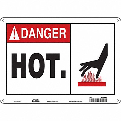 CONDOR 474Y97 Safety Sign 10 inx14 in Aluminum