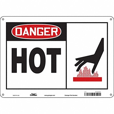 CONDOR 474Z07 Safety Sign 10 inx14 in Aluminum