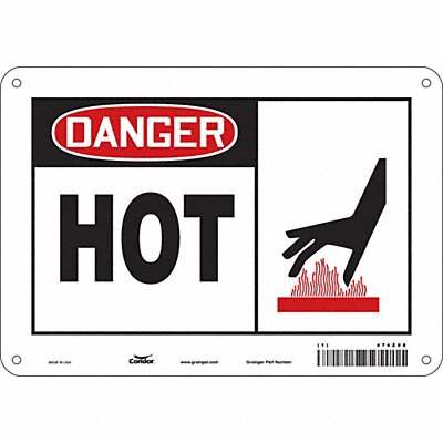 CONDOR 474Z08 Safety Sign 7 in x 10 in Polyethylene