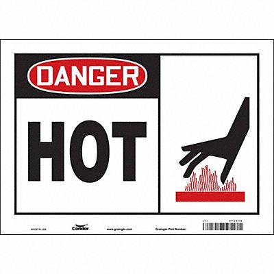 CONDOR 474Z12 Safety Sign 10 in x 14 in Vinyl