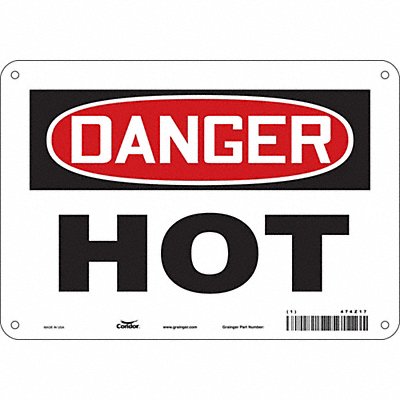 CONDOR 474Z17 Safety Sign 7 in x 10 in Polyethylene