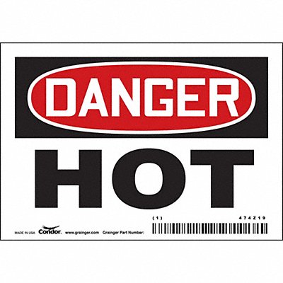 CONDOR 474Z19 Safety Sign 3 1/2 inx5 in Vinyl