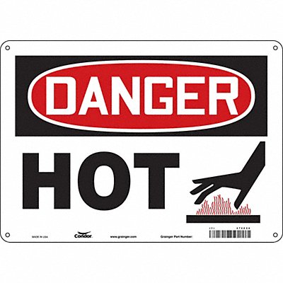 CONDOR 474Z24 Safety Sign 10 inx14 in Aluminum