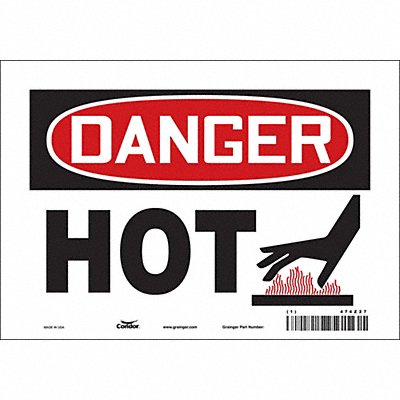 CONDOR 474Z27 Safety Sign 7 in x 10 in Vinyl