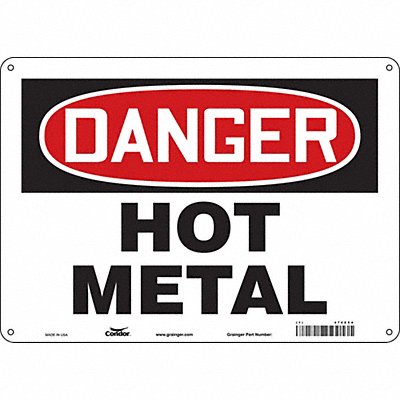 CONDOR 474Z54 Safety Sign 10 inx14 in Aluminum