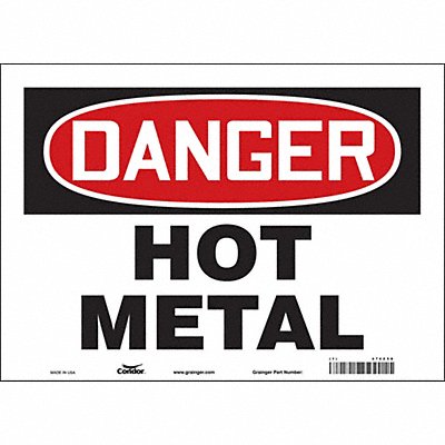 CONDOR 474Z58 Safety Sign 10 in x 14 in Vinyl